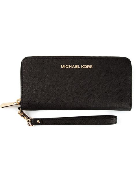 michael kors wallet jet set black|Michael Kors wristlet jet set.